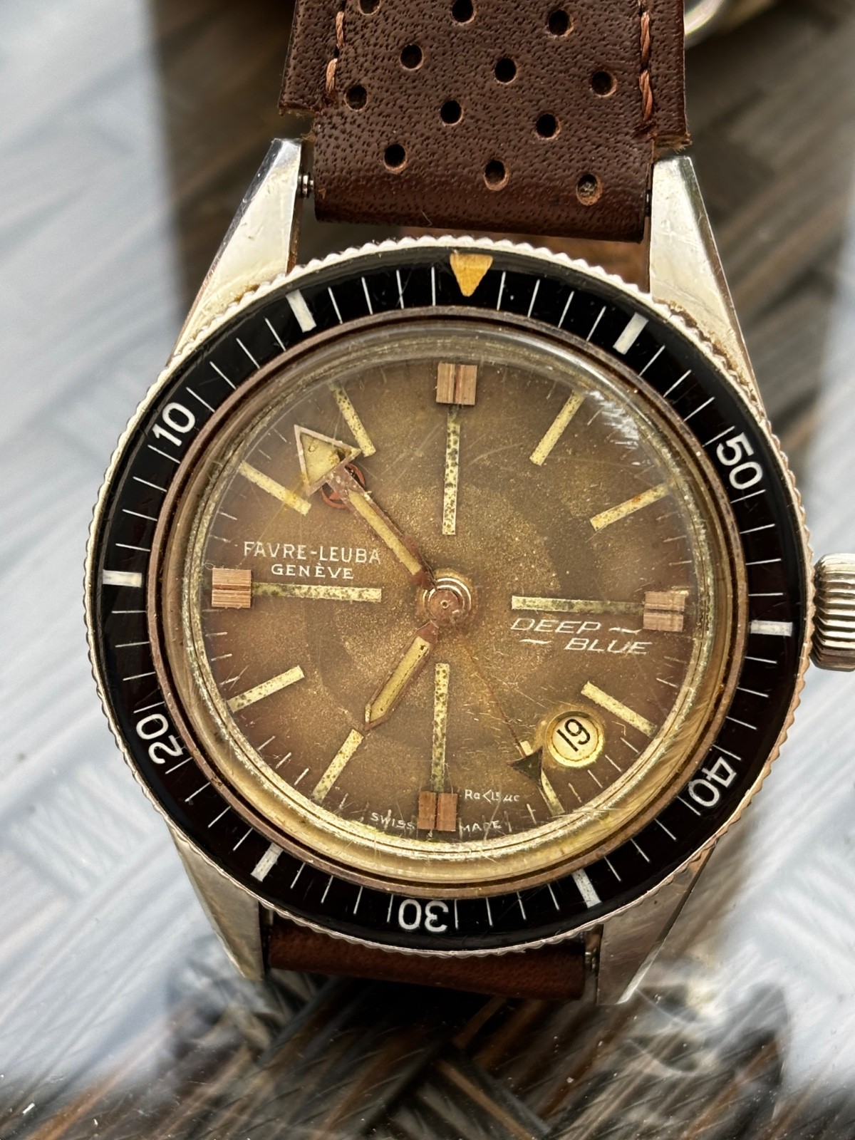 RARE 2ND EXECUTION FAVRE LEUBA DEEP BLUE VINTAGE DIVER