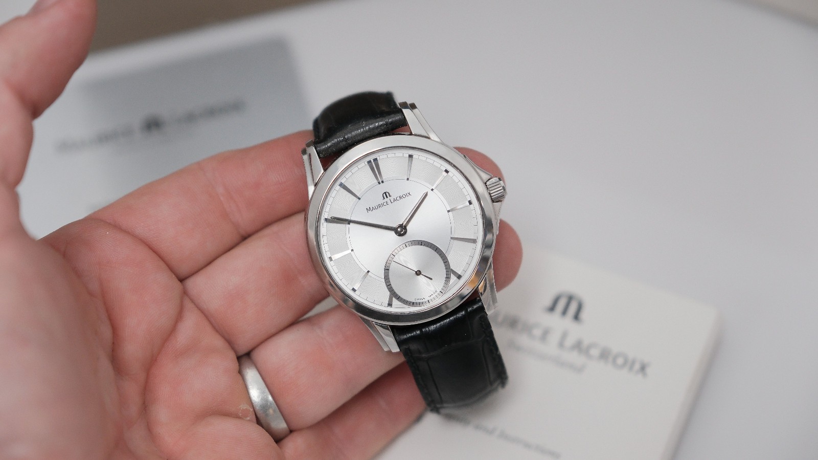 Maurice Lacroix Pontos Manual Wind Men’s Watch Steel PT7518 WITH BOX PAPERS NICE