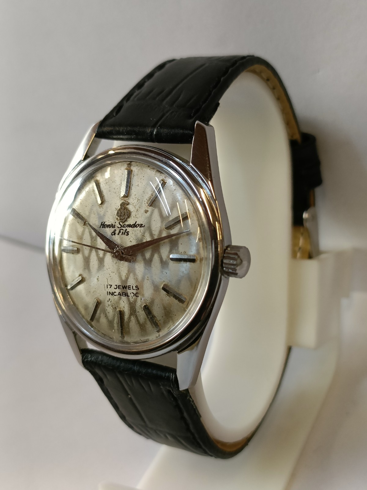 HENRI SANDOZ & FILS WINDING PATINA DIAL 1761Y-88 SWISS MEN’S WORKING CONDITION