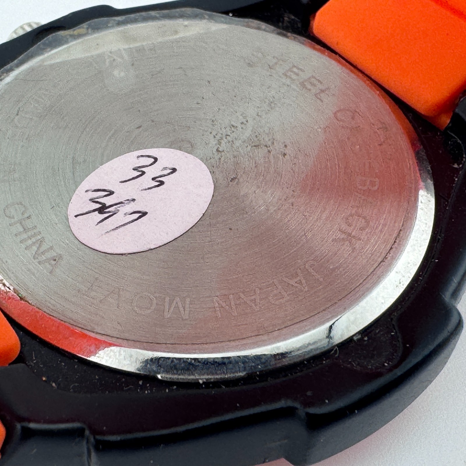 AG540 Quartz Watch 47mm Men Black Orange Fixed Barrel Japan Analog New Battery
