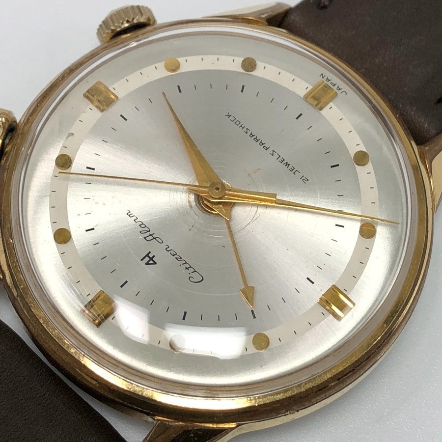 Vintage 1963 Citizen Alarm 4H Four-hand 21Jewels C.G.P. Hand-winding Japan #2613