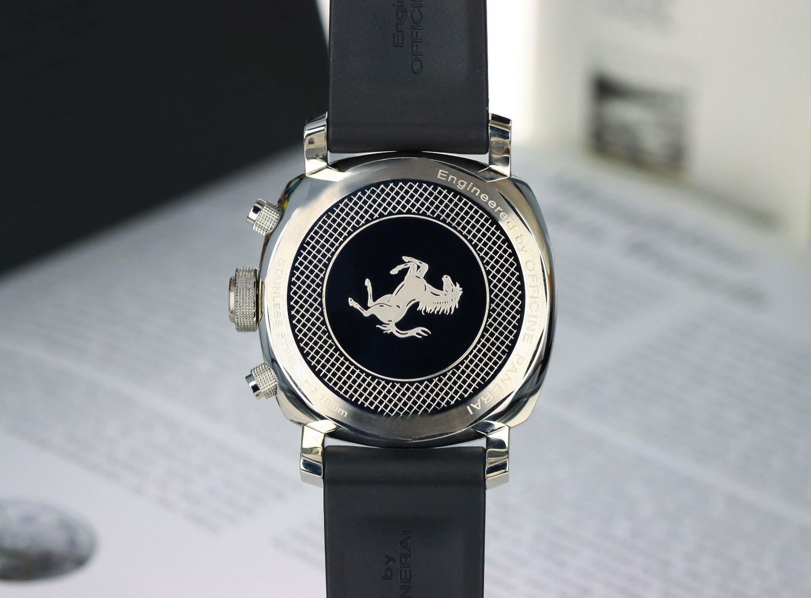 Panerai Ferrari Scuderia Chronograph, Black Dial, Limited to 800 -Steel FER00008