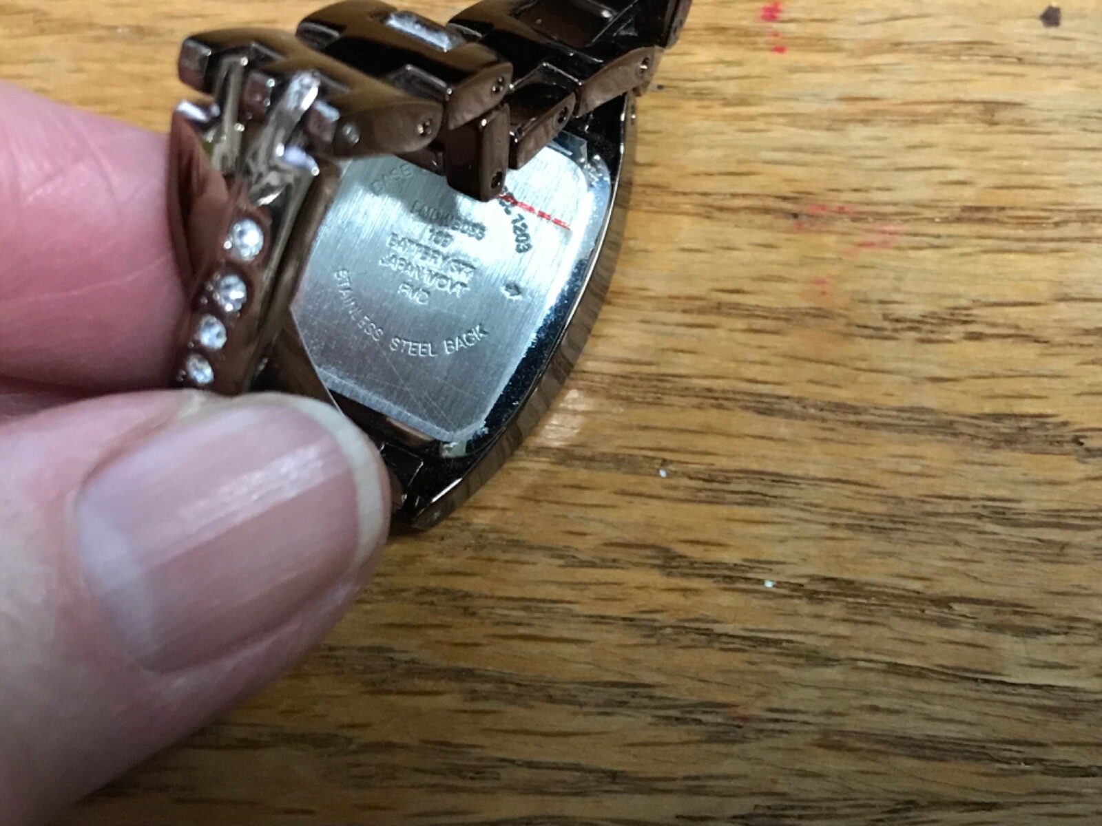 Bronze colored Ladies Watch stainless steel back Japan 1203