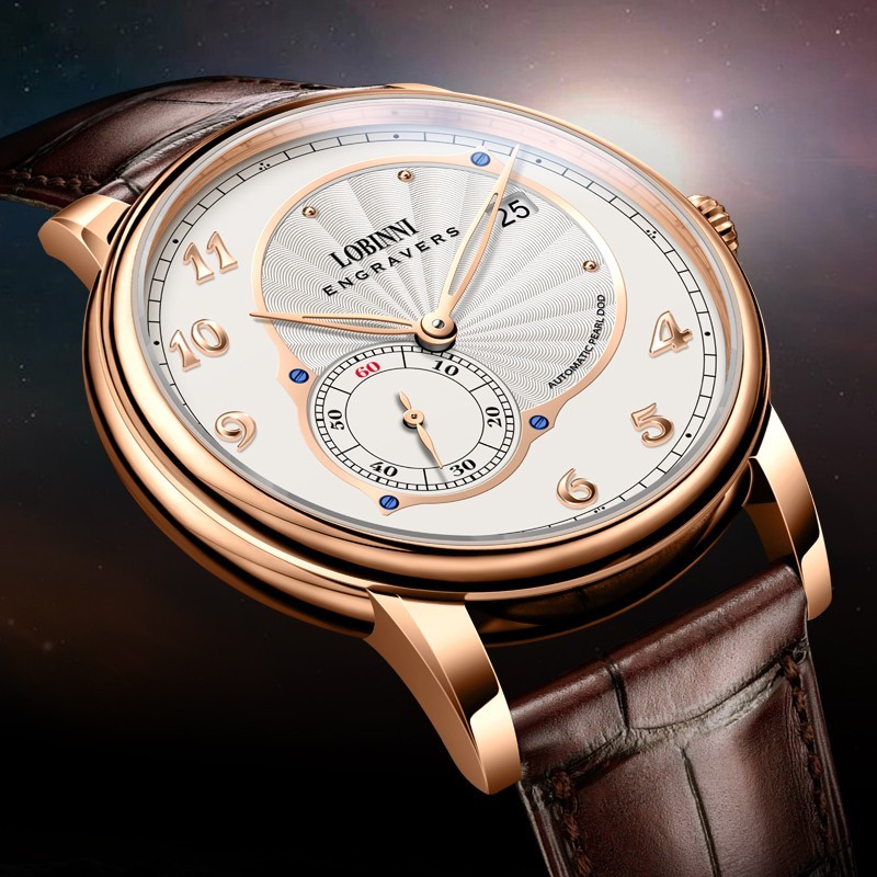 LOBINNI Men Automatic Watch 40mm Mechanical Wristwatch Hangzhou 5000 Micro Rotor