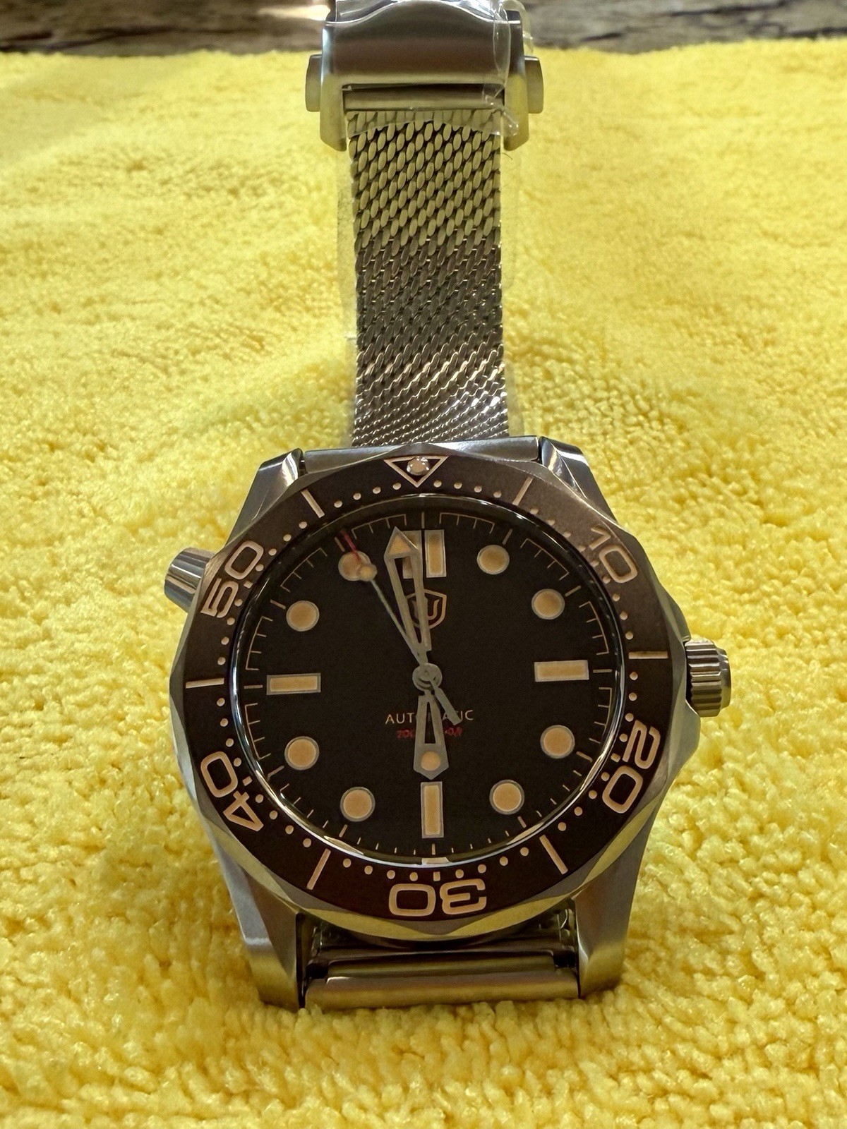 WD007ST Automatic Diver Watch-Brown/Bronze Dial Mesh Bracelet NH35 Movement-NEW
