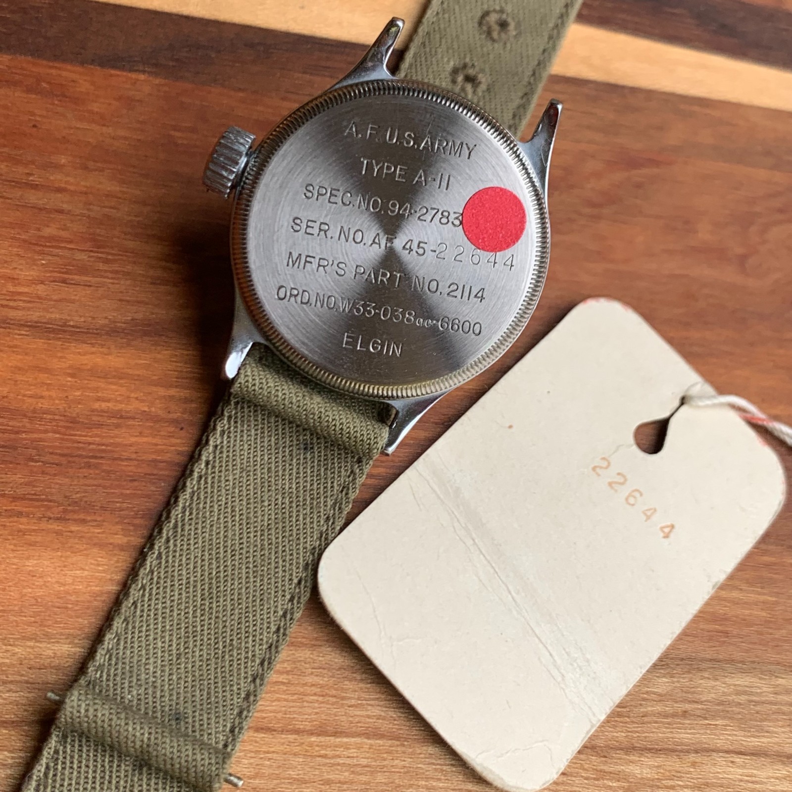 1945 Elgin A-11 Hack Grade 539 16 Jewels US Military Watch -Mint & Serviced #5
