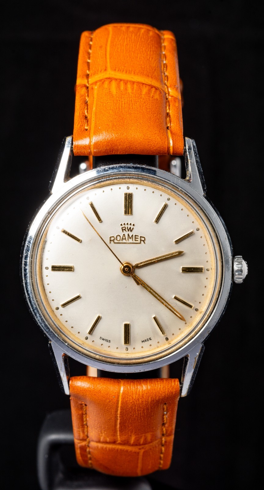 Roamer Ivory Dial Gold Indices Men’s Hand-Wind Vintage Swiss Watch — Working