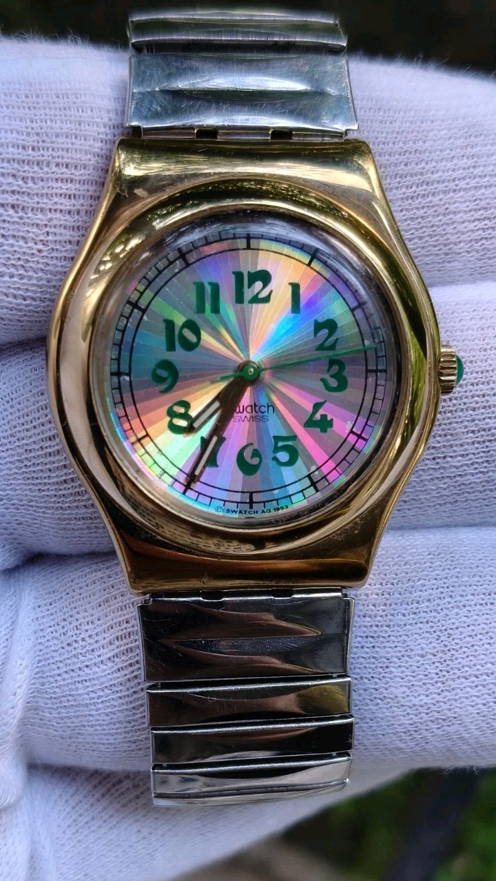 Vintage Watch Swatch Irony Multicolour Dial Stainless Steel AG1993 Works