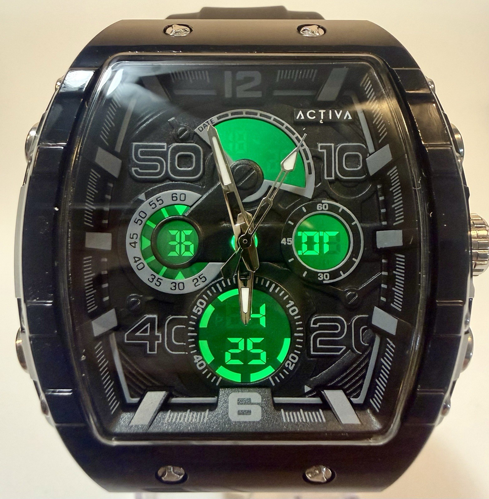 ACTIVA BY INVICTA DIGITAL ESSENTIALS BLACK MEN 45MM CHRONO ALARM ACW8109-001