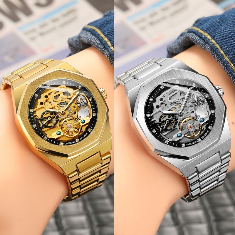 Luxury Men’s Automatic Mechanical Self-wind Waterproof Octagon Shape AUTO Watch