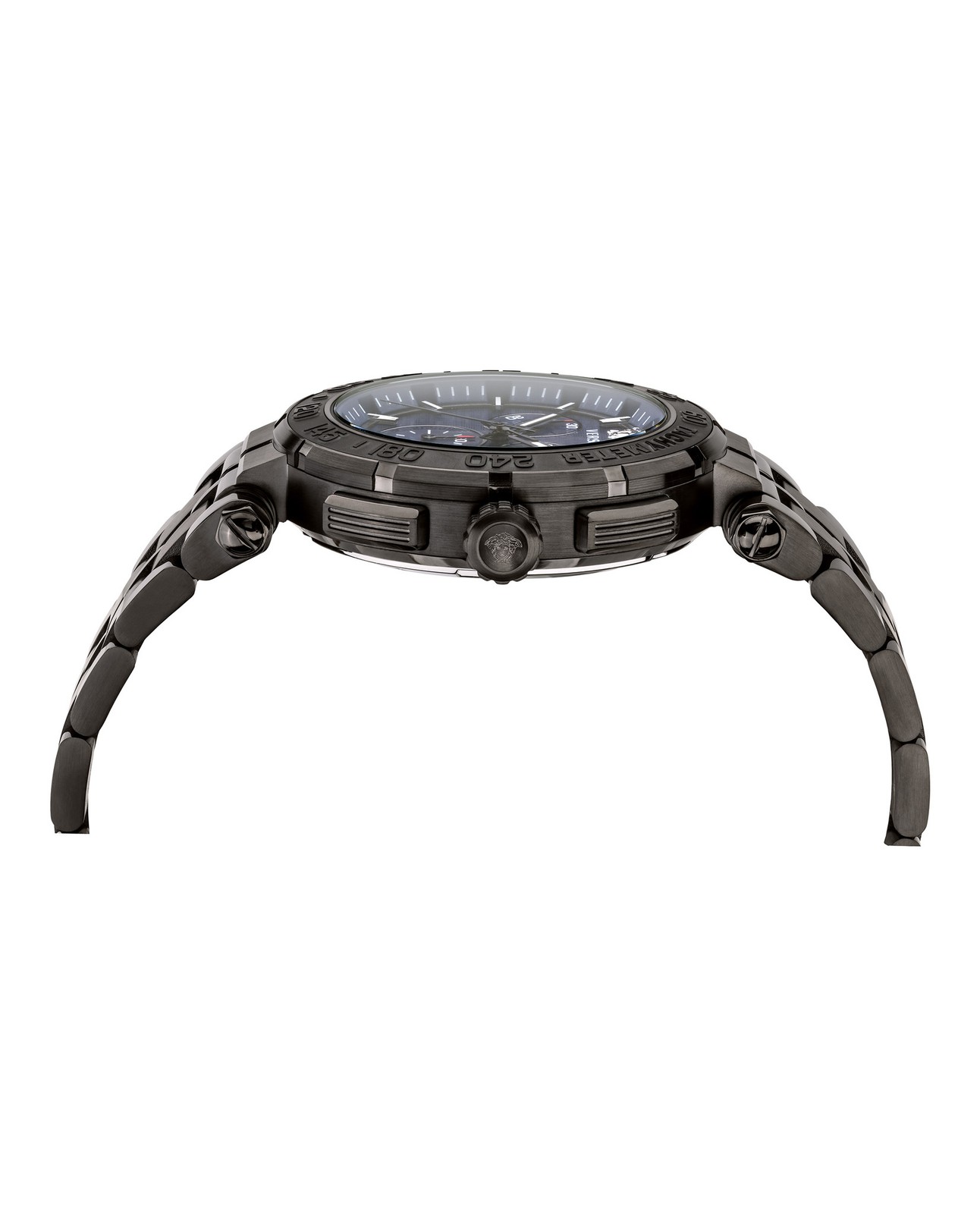 Versace Mens IP Black 45mm Bracelet Fashion Watch