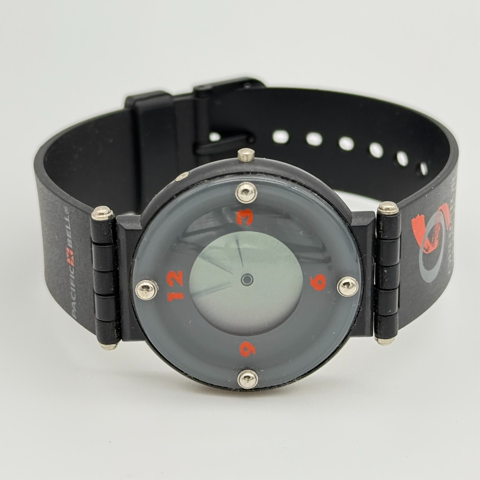 1990s Unisex PACIFIC BELL Analog-Digital Operator Services Black Resin Watch