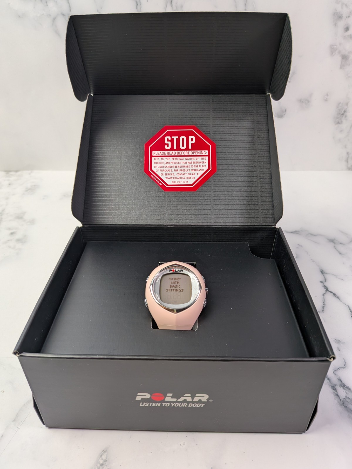 Polar F6 Heart Rate Monitor Fitness Watch New Battery Pink Original Box Manual