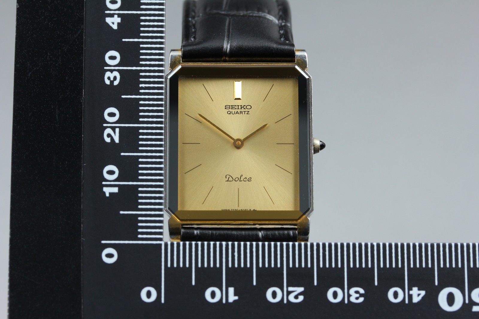 [Exc+5] SEIKO Dolce 7730-5020 25mm Gold Dial Quartz Men’s Vintage Watch JAPAN