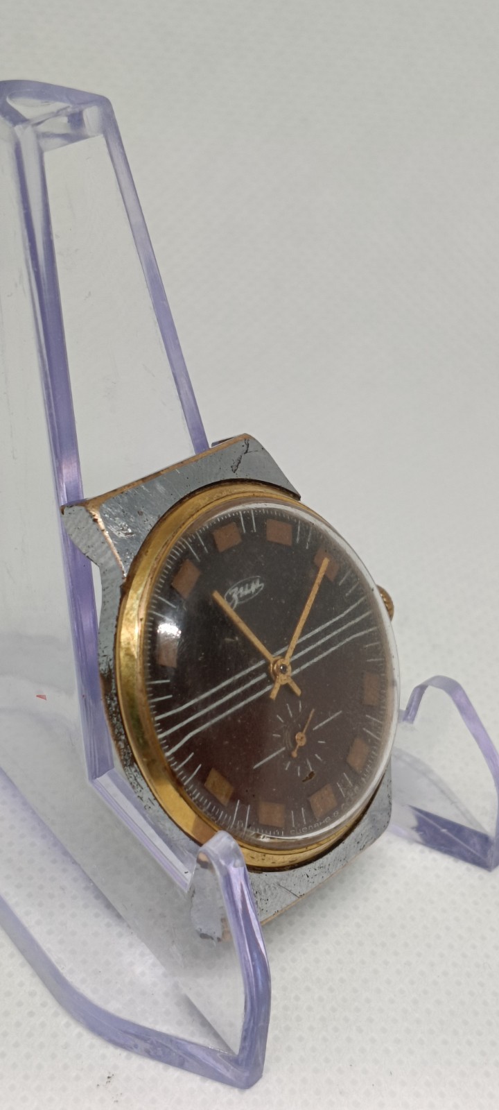 Vintage Soviet ZIM Mechanical Watch USSR Brown Dial Small Seconds – Working