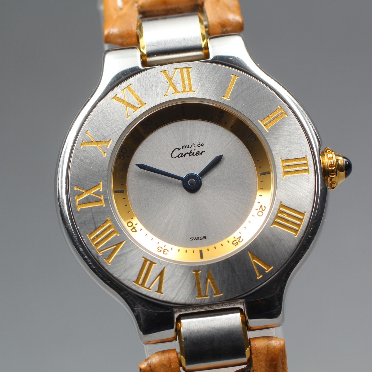 Cartier Must de Cartier 21 1340 28mm Silver Gold Quartz Vintage Women’s Watch