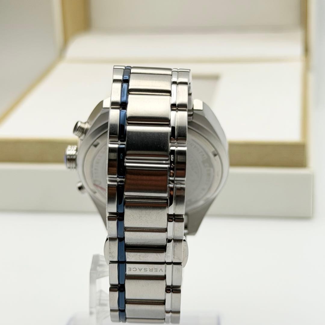Versace V-Chrono VEHB00519 Blue Date Working Men’s Quartz Watch Authentic Boxed