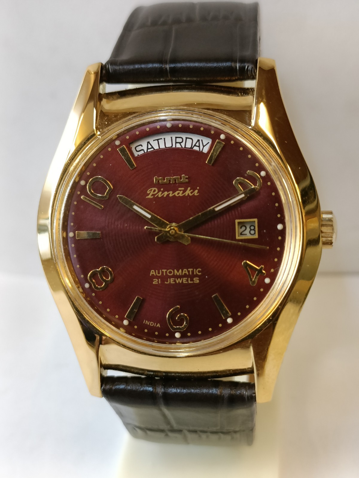 HMT PINAKI PRESIDENT DAY 21J AUTOMATIC WINE DIAL INDIA MEN’S WORKING CONDITION