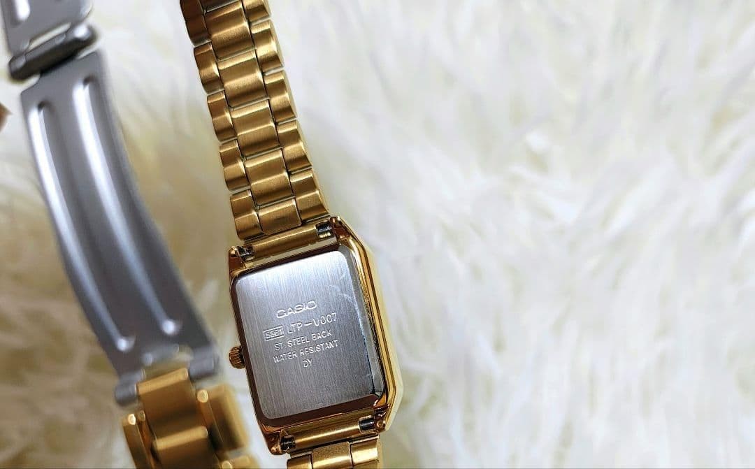CASIO LTP-V007 Gold Tone Square Roman Dial Watch