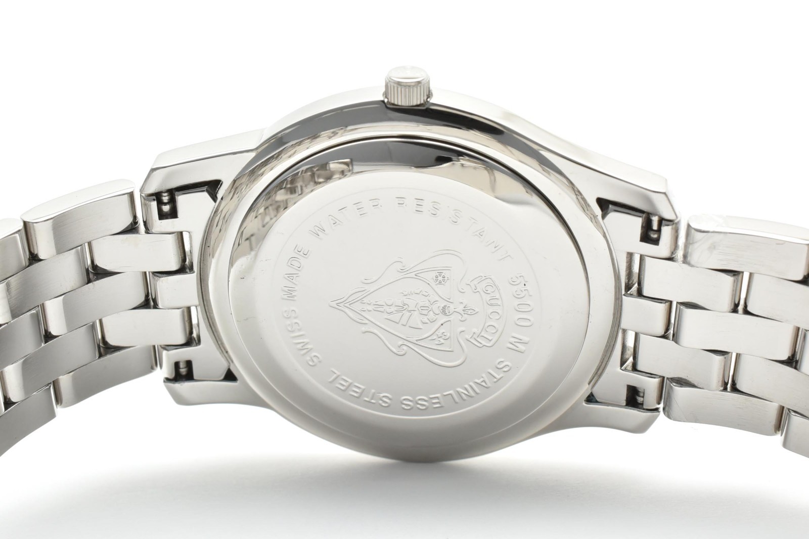 GUCCI 5500M G-Class Quartz Men’s Watch 35mm Vintage Silver Dial Date Swiss