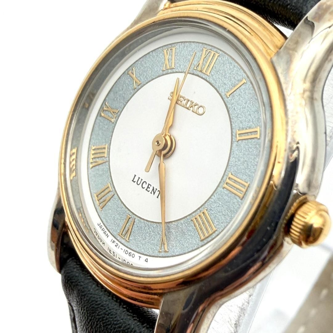 Mint condition Seiko watch, new battery, gold Roman numeral strap, women’s w