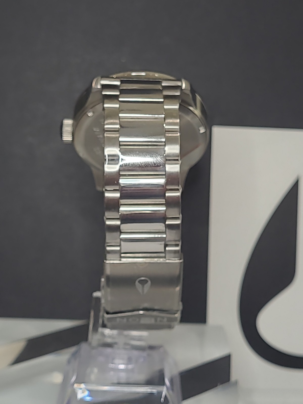 Nixon Sentry SS Silver/Blue Sunray A356-1258 NIB Day Date 42mm