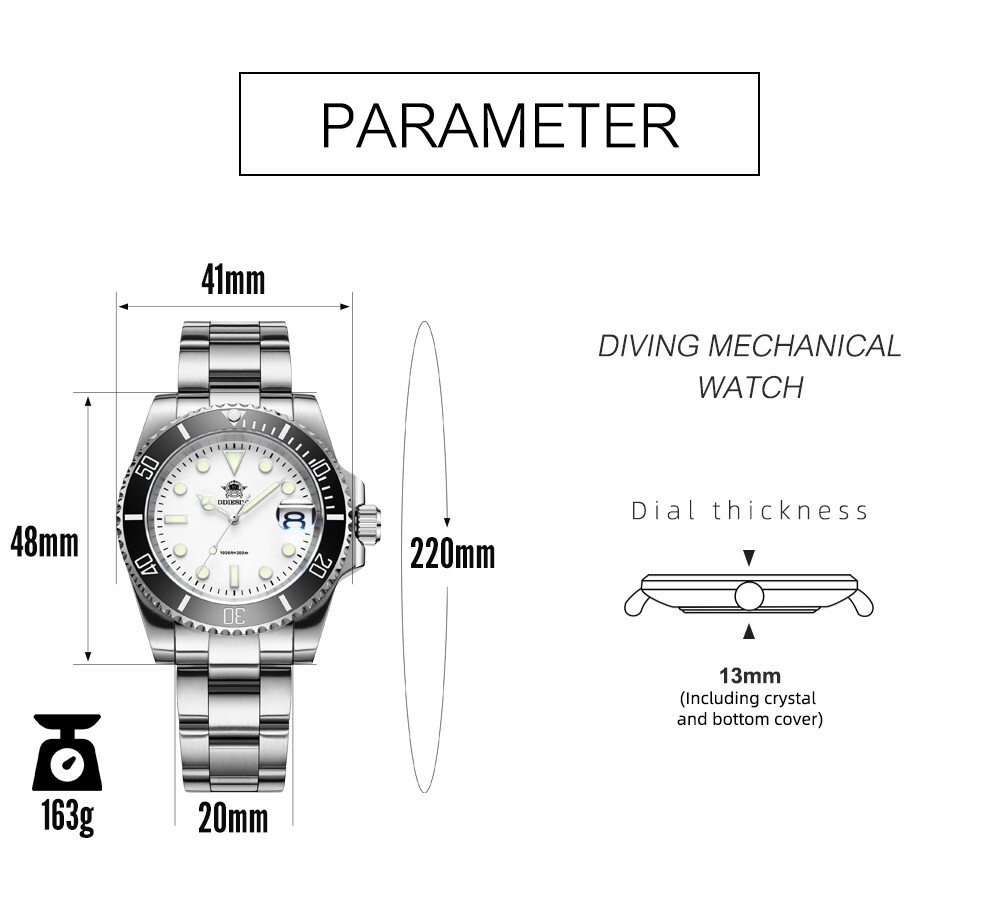 Addiesdive Men’s Quartz Date 41MM Diver Watch Luminous Stainless Steel 200M