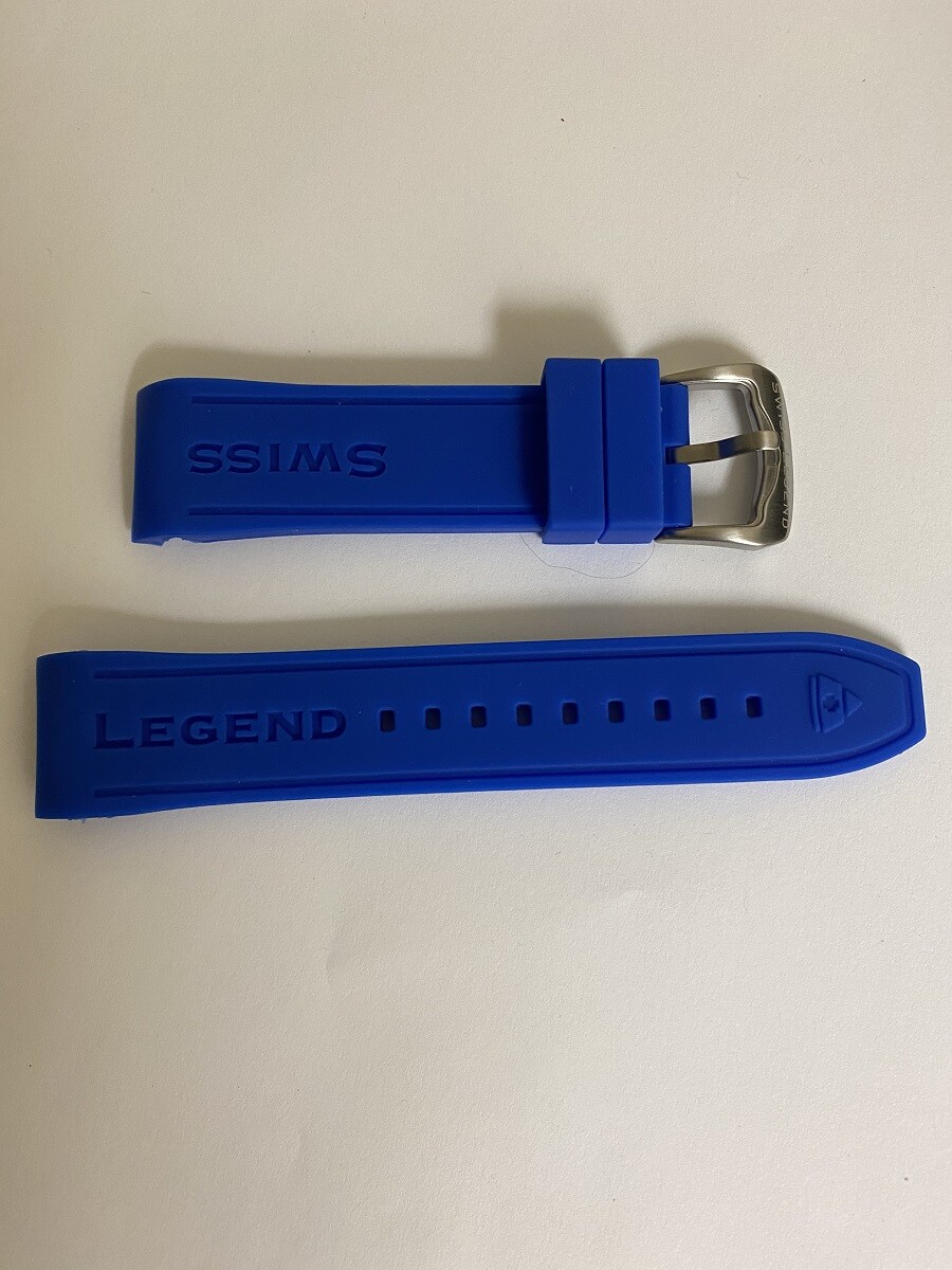 Swiss Legend Silicone/Rubber blue band strap 24.5mm