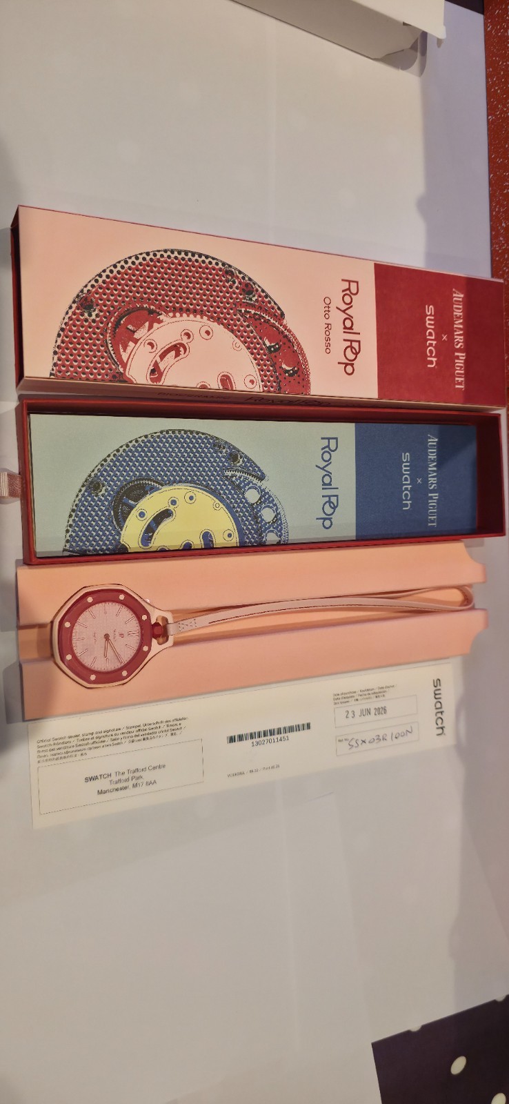 Swatch X AP – Otto Rosso- Warranty Card + Receipt – Fast insured delivery