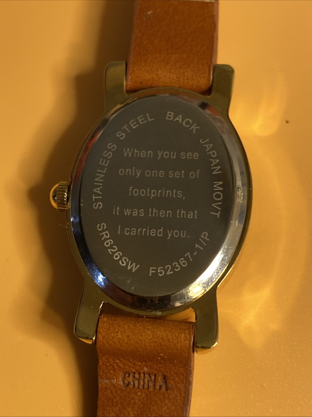 Womens “Footprints in the Sand” Watch. New Band & Battery F52367-1/P