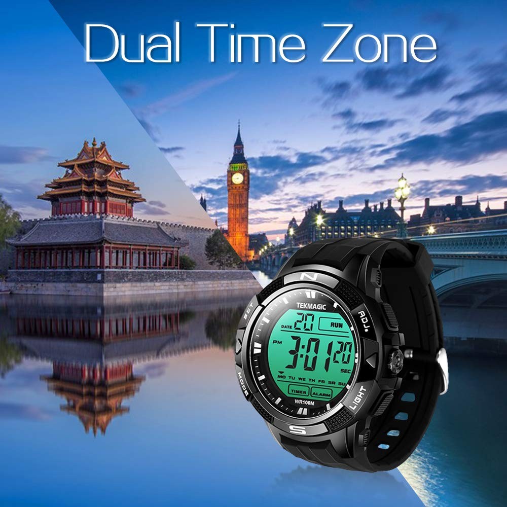 TEKMAGIC Digital Watch 100m Underwater Waterproof for Swimming Diving with…
