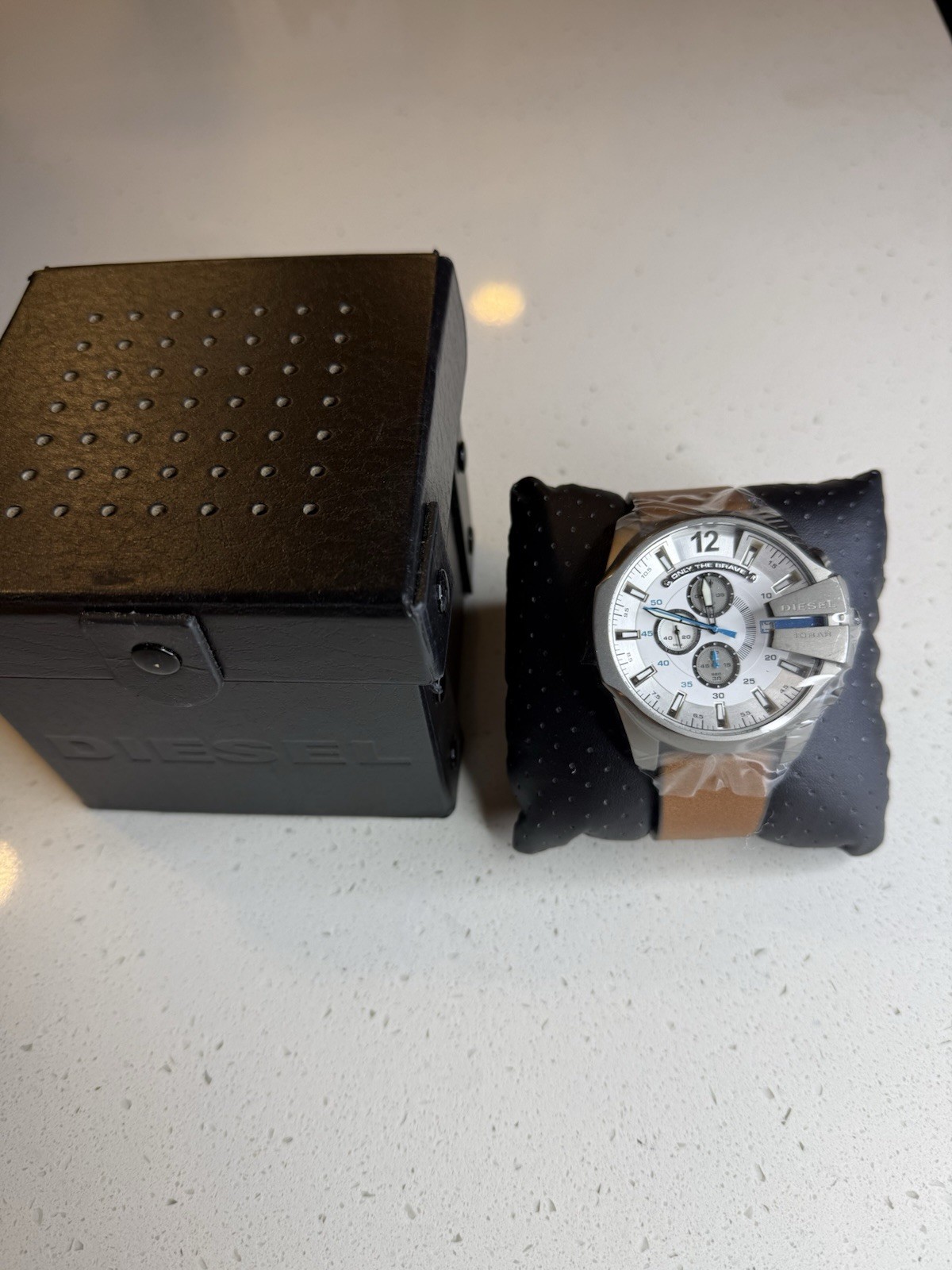 Diesel DZ7394 Mr Daddy 2.0 Chronograph Brown Leather Strap Watch 57mm