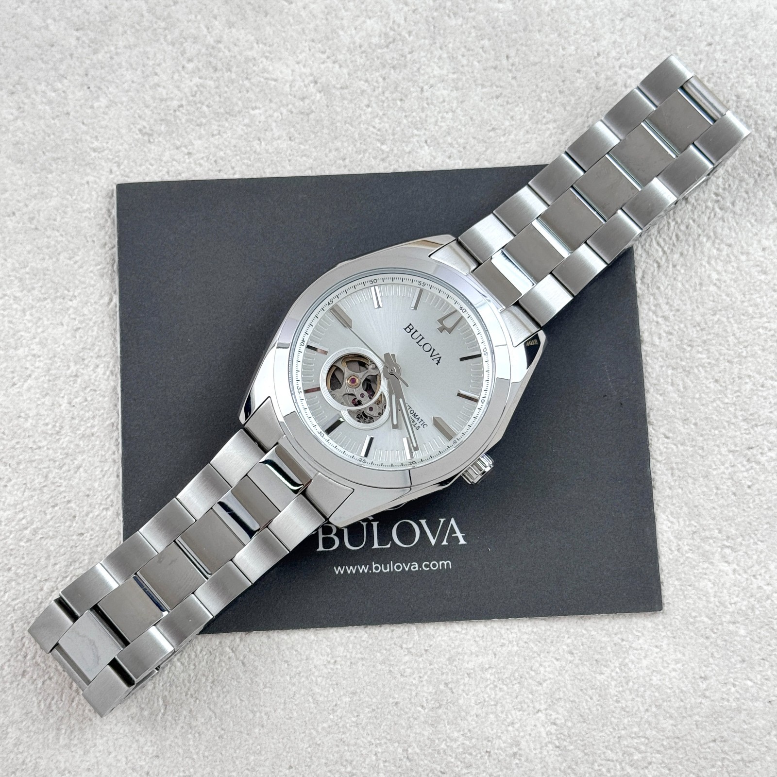 Bulova Surveyor Automatic Silver Dial Stainless Steel Men’s Watch 96A274