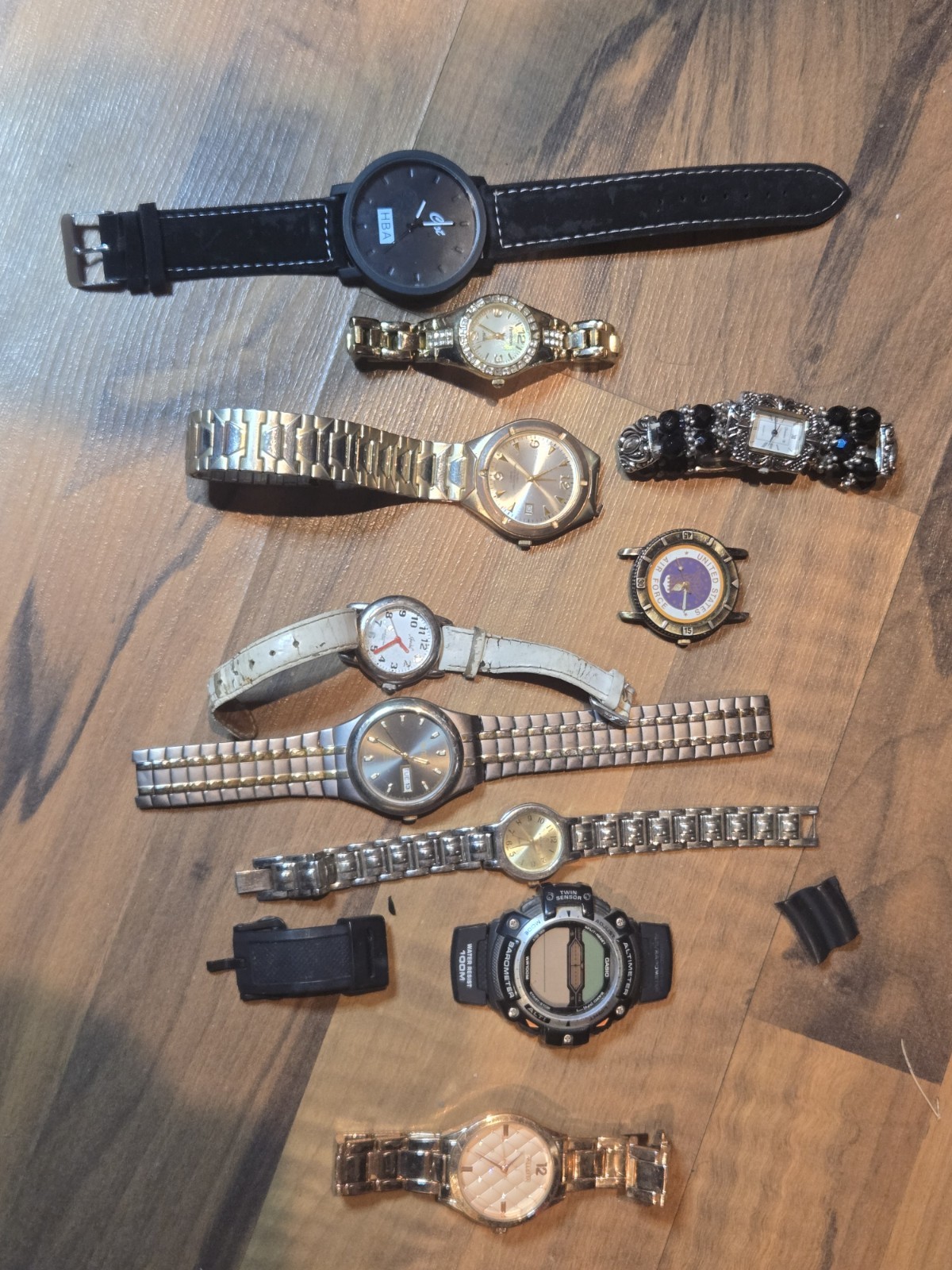 Lot Of 10 Watches As IS For Parts Need Batteries, Wristbands Etc