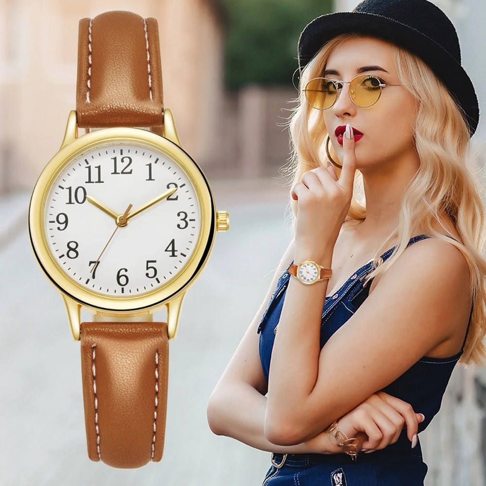 Fashion Small Dial Women’s Watch – Simple Leather Band, Analog Quartz Wristwatch