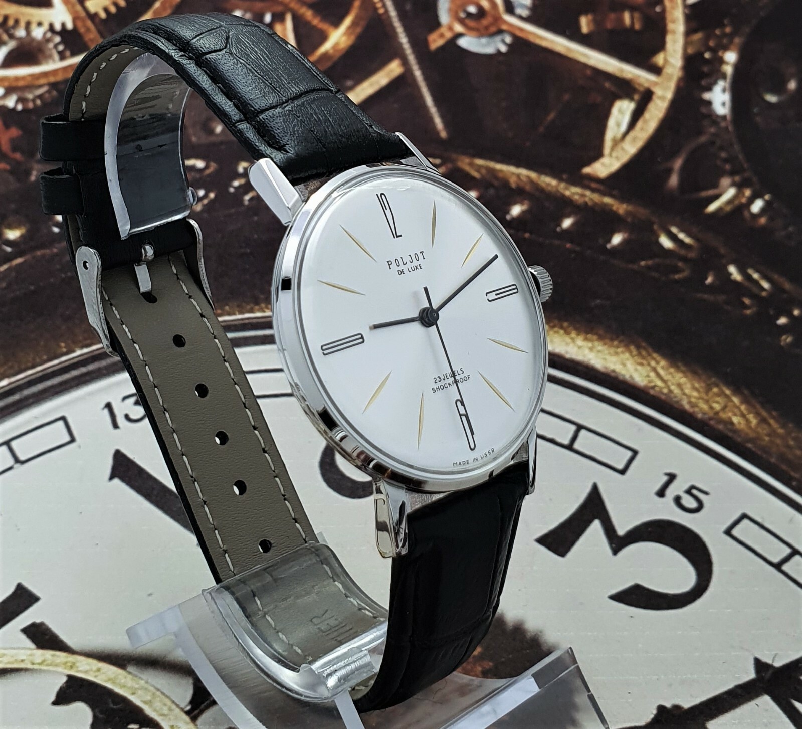 NOS! Poljot De LUXE Ultra SLIM 23 Jewels 2209 Soviet Vintage Men’s Watch USSR