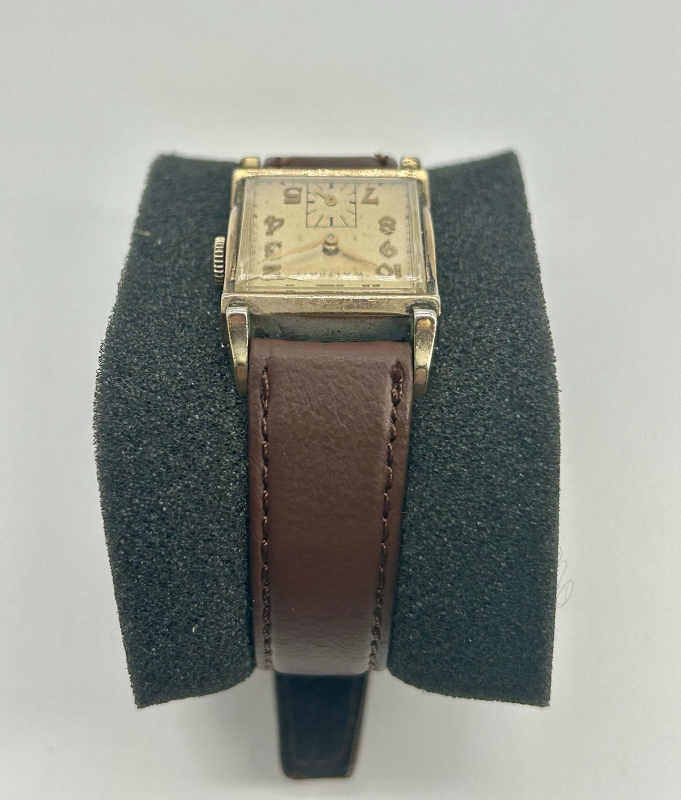 Vintage Waltham Pioneer Tank Watch 17J Cal. 750-B 10K GF Small Seconds Running