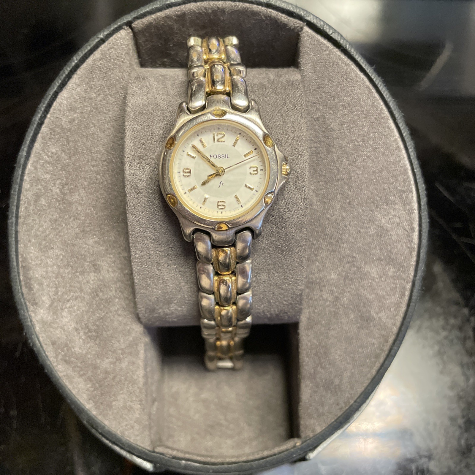 Vintage Fossil F2 Series Two-tone Wristwatch Model ES-8814 New Battery