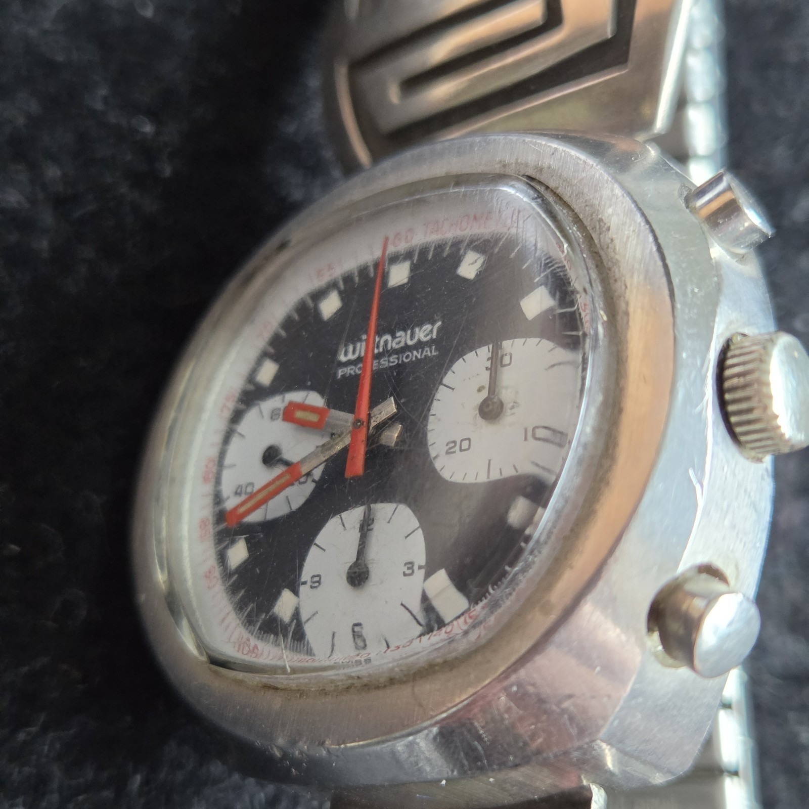 Wittnauer 5010 Vintage 60s-70s Manual Chronograph Sterling Band Men’s Watch