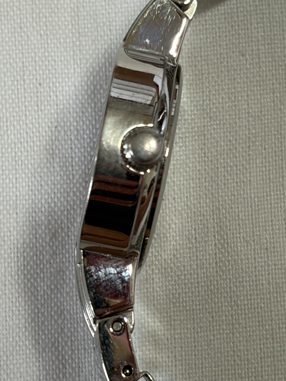 Bulova Harley Davidson Womens Quartz Watch Textured Silver Dial Bracelet Runs