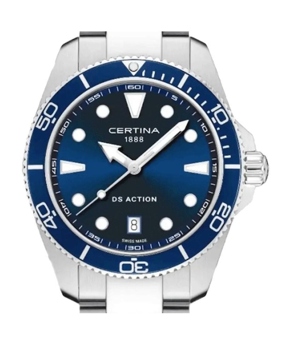 CERTINA Men Analog Quartz Casual Watch Classic Dress Blue Dial Waterproof Round