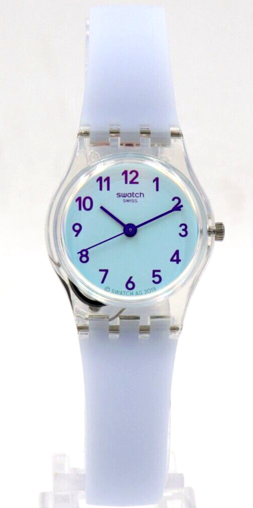 New Swiss Swatch CASUAL BLUE Petite Silicone Women Watch 25mm LK396 $70
