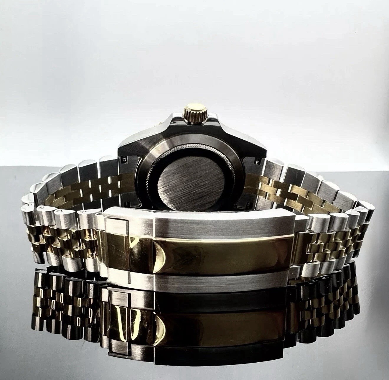 Custom 40mm GMT Style Two Tone Gold Mod Watch w/ NH34 Automatic Movement