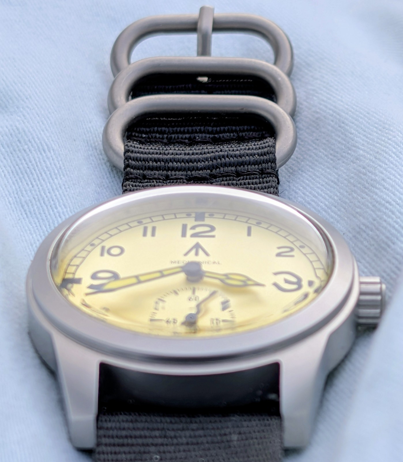 Toujours Pret Mechanical Dirty Dozen Military watch Blasted Stainless steel 39mm