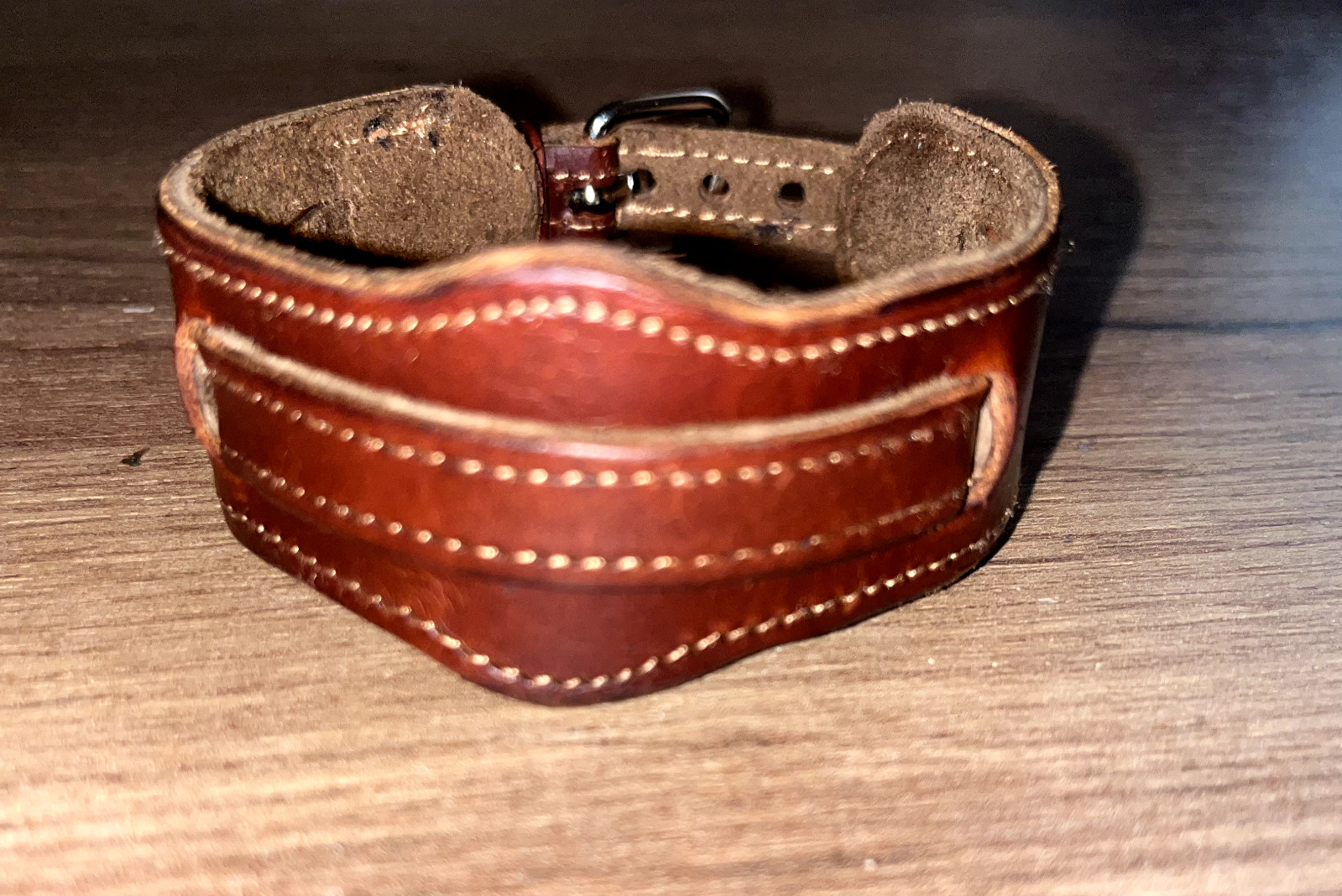 10mm handmade military WW1 WW2 trench watch real oil leather bund strap band