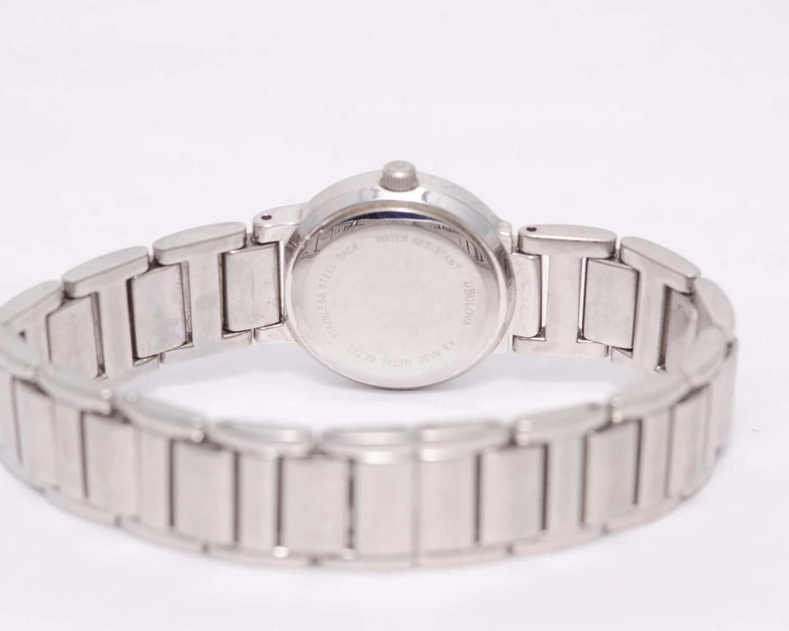 Ladies Bulova 96R08 Silver Dial Diamond Accent Bezel Quartz Watch