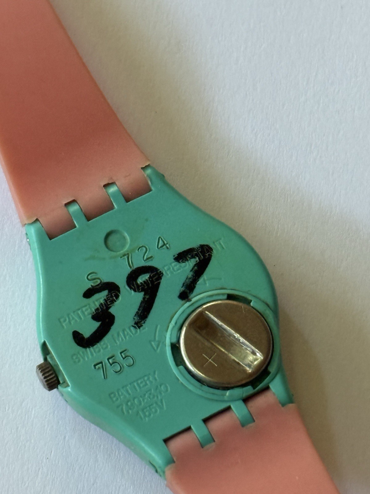 Vintage Swatch Watch 1987 Blue Cassata LP103 Pop Art Haring 90s Funky Pink 25mm