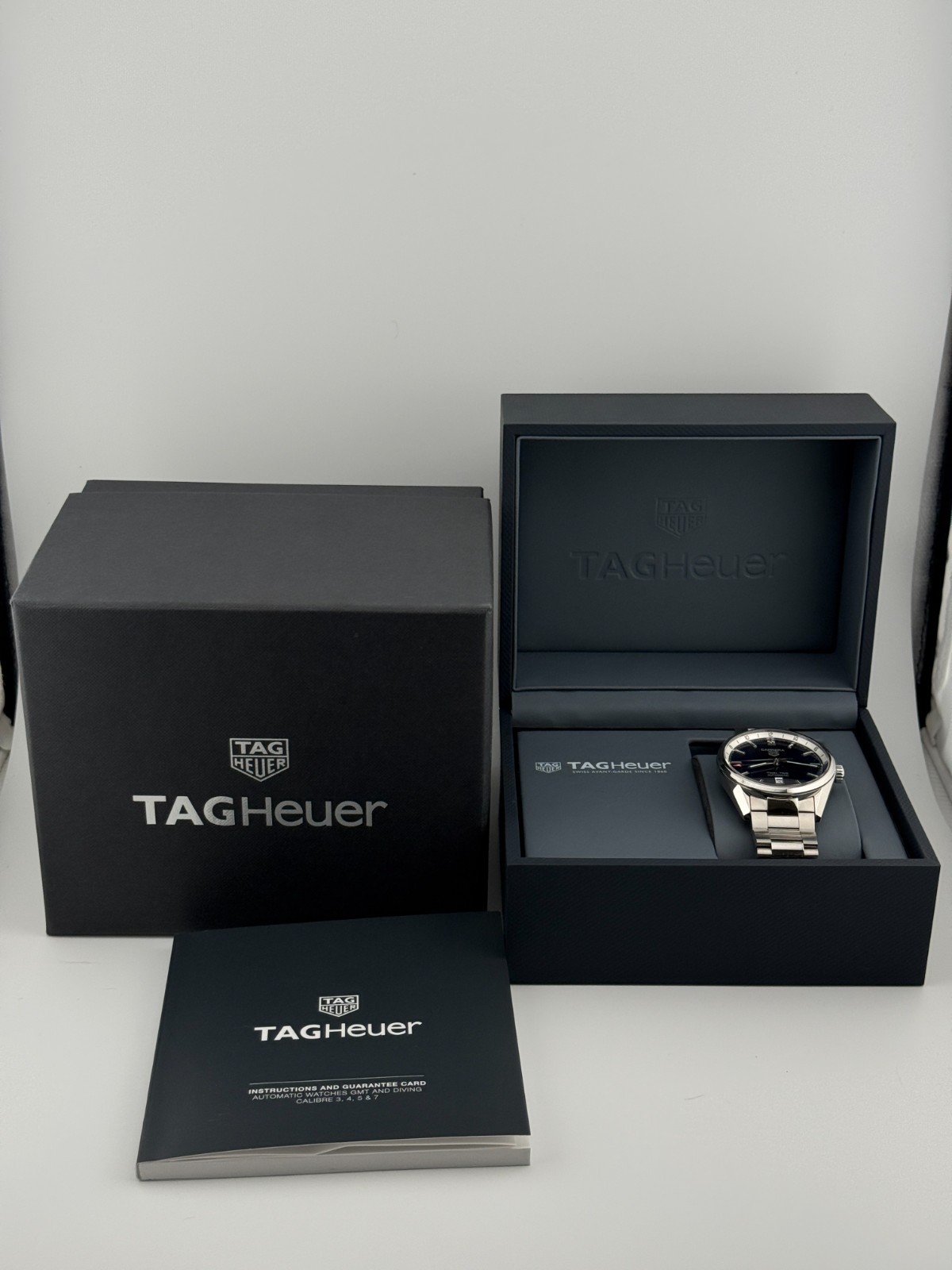 TAG Heuer Carrera Calibre 7 Twin Time Blue Sunray Dial Mens 41mm Watch