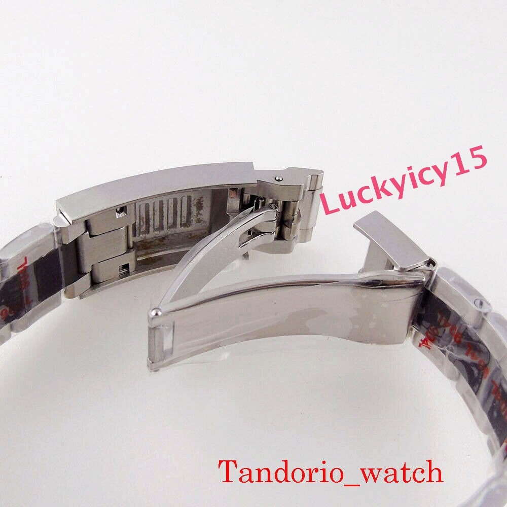 Two Tone 40mm Automatic Mens Watch Black PVD Case 3ATM Auto Date Folding Clasp