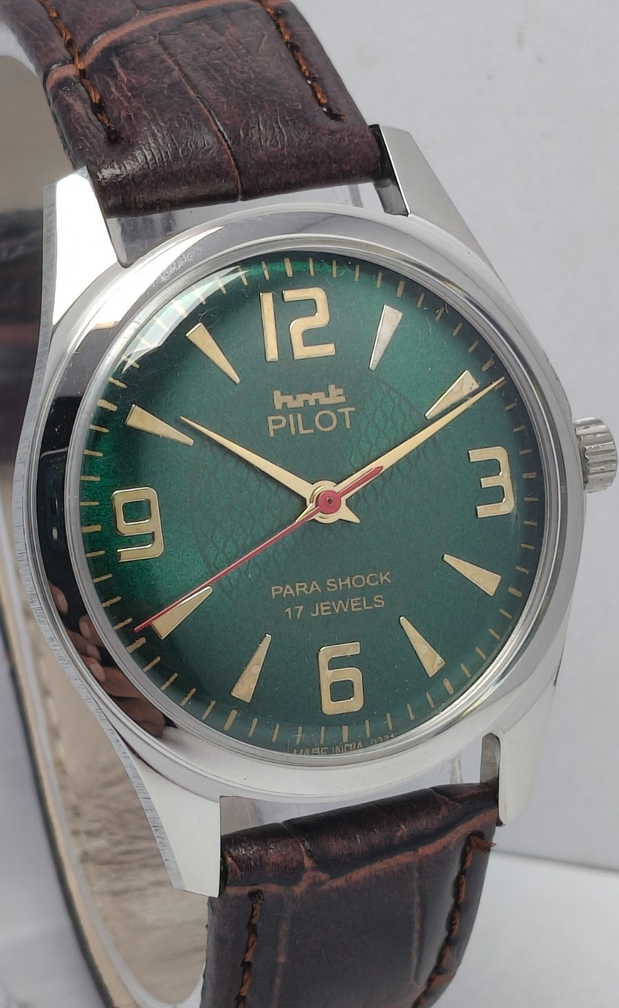 HMT Pilot 17 Jewels Hand-Winding Wrist Watch For Men’s In Working Condition